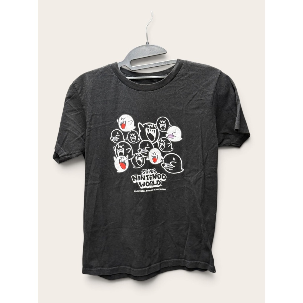 Nintendo Super Nintendo World Boo Ghost Black Graphic Tee Boys Youth Large LG
